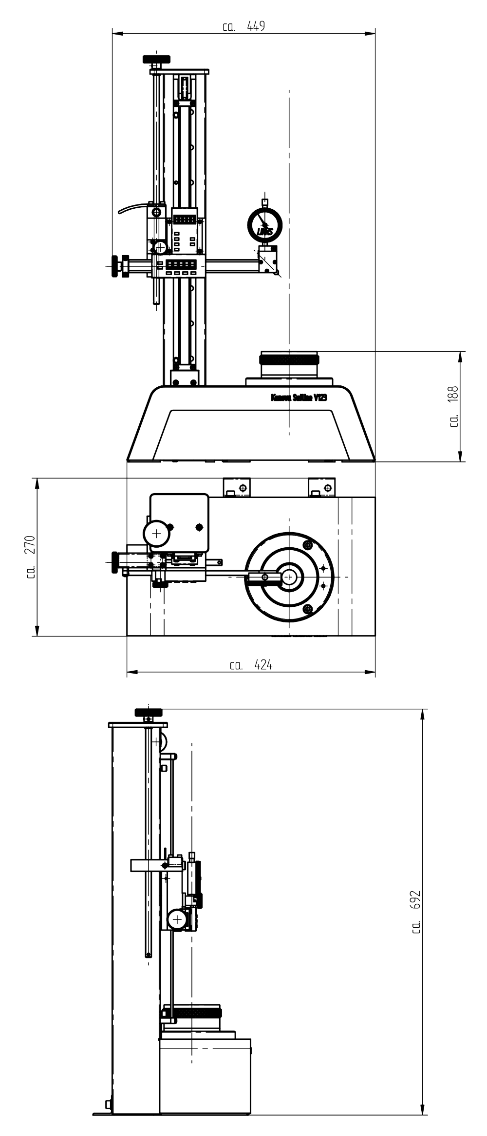 KENOVA set line V123 Aufstellmaße